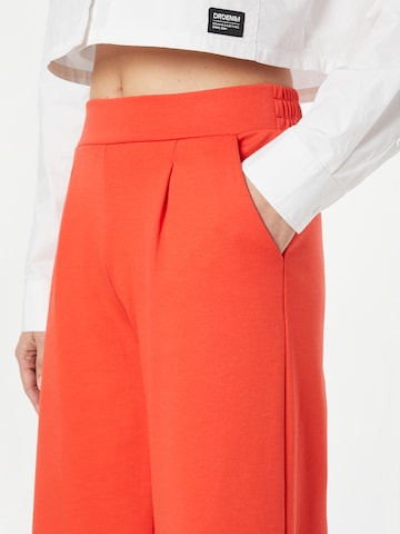 ICHI Wide leg Pleat-Front Pants 'Kate' in Red