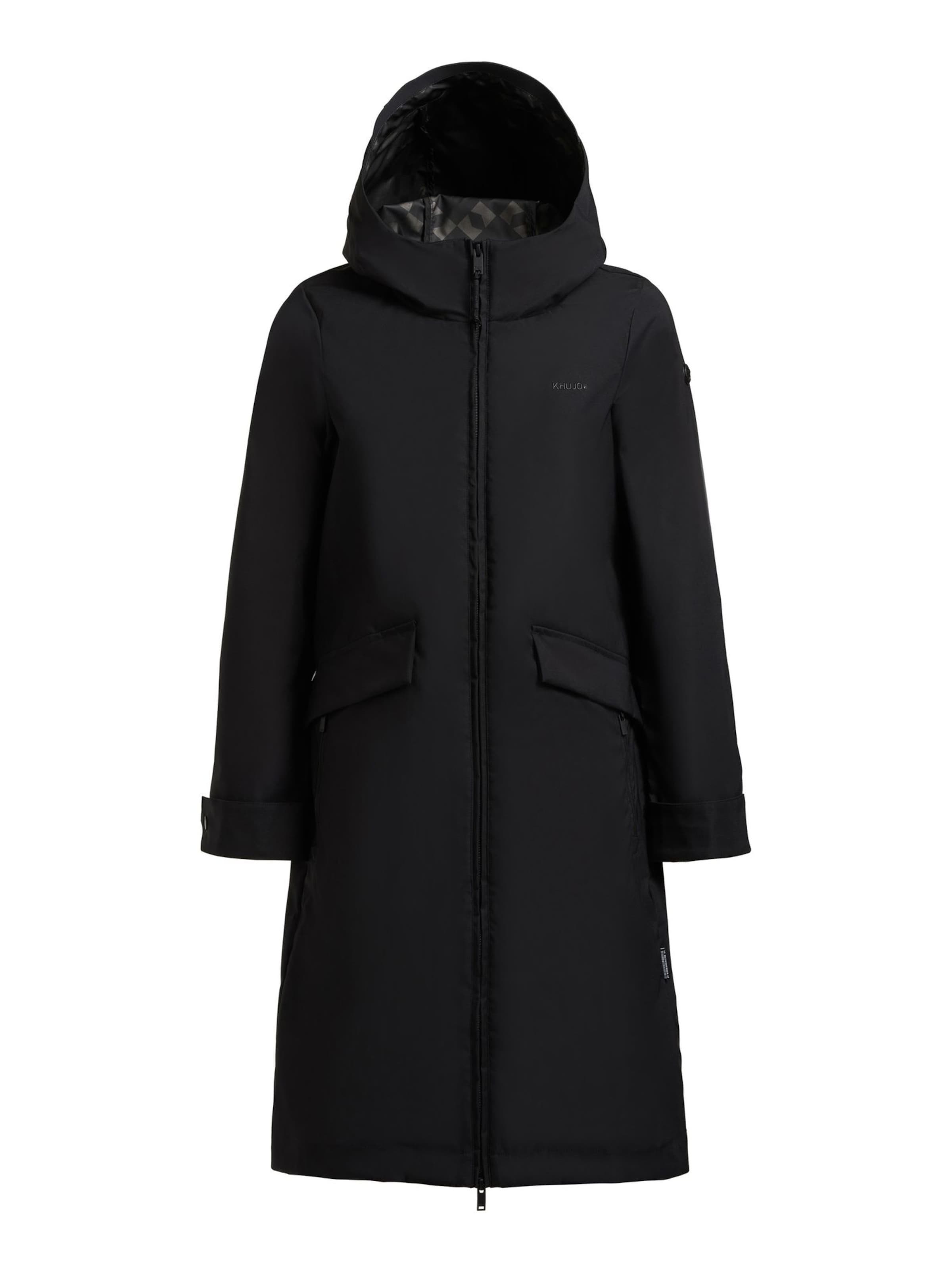 khujo Between-Seasons Coat 'FEMKE2' in Black: front