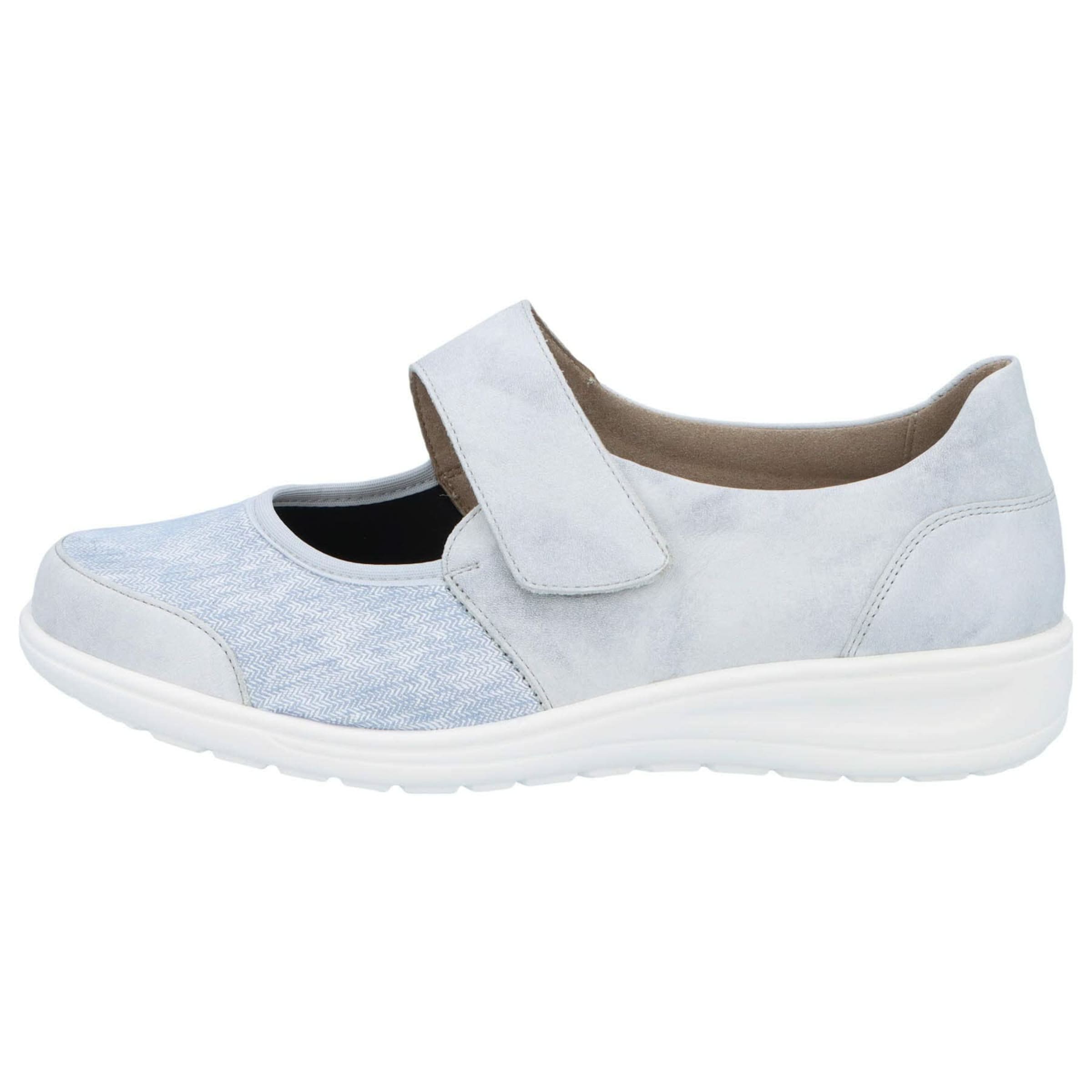 SOLIDUS Ballet Flats with Strap in Blue: front