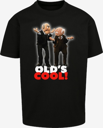 F4NT4STIC Shirt 'Disney Muppets Waldorf & Statler Old's Cool' in Zwart: voorkant