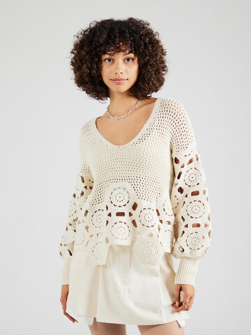 VILA ROUGE EDIT Pullover 'LILLIE' in Beige: Vorderseite