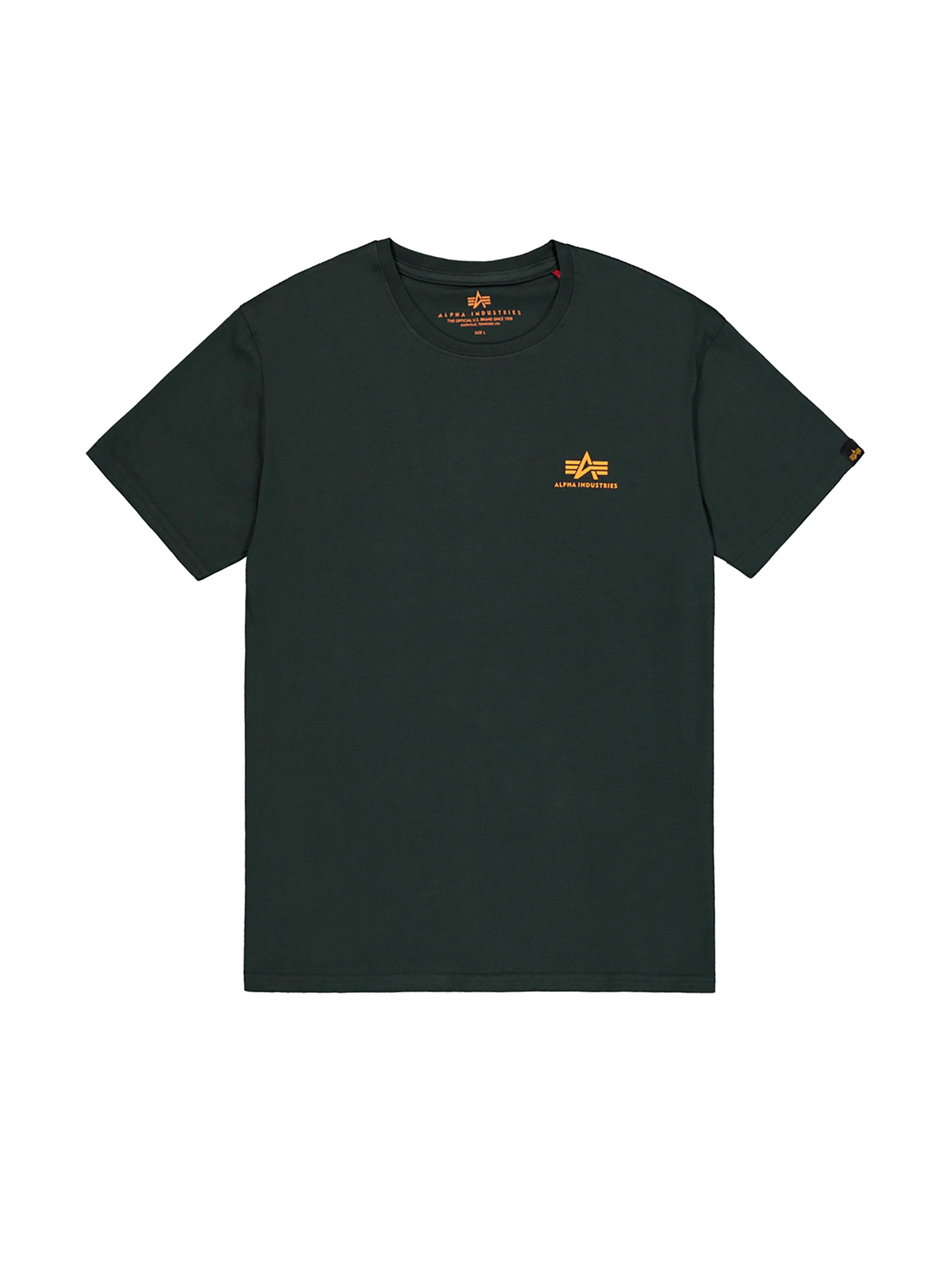 ALPHA INDUSTRIES Shirt 'Basic Small Logo'‌‌ in Grün: Vorderseite
