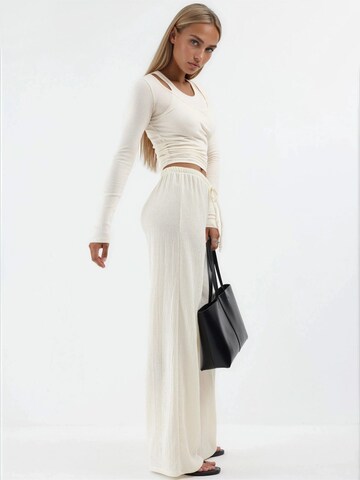 Wide Leg Pantalon Busem en blanc