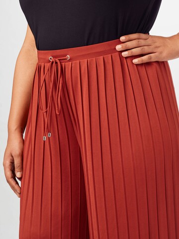 ABOUT YOU Curvy Wide leg Παντελόνι 'Caren' σε καφέ