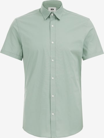 WE Fashion Button Up Shirt in Green: front