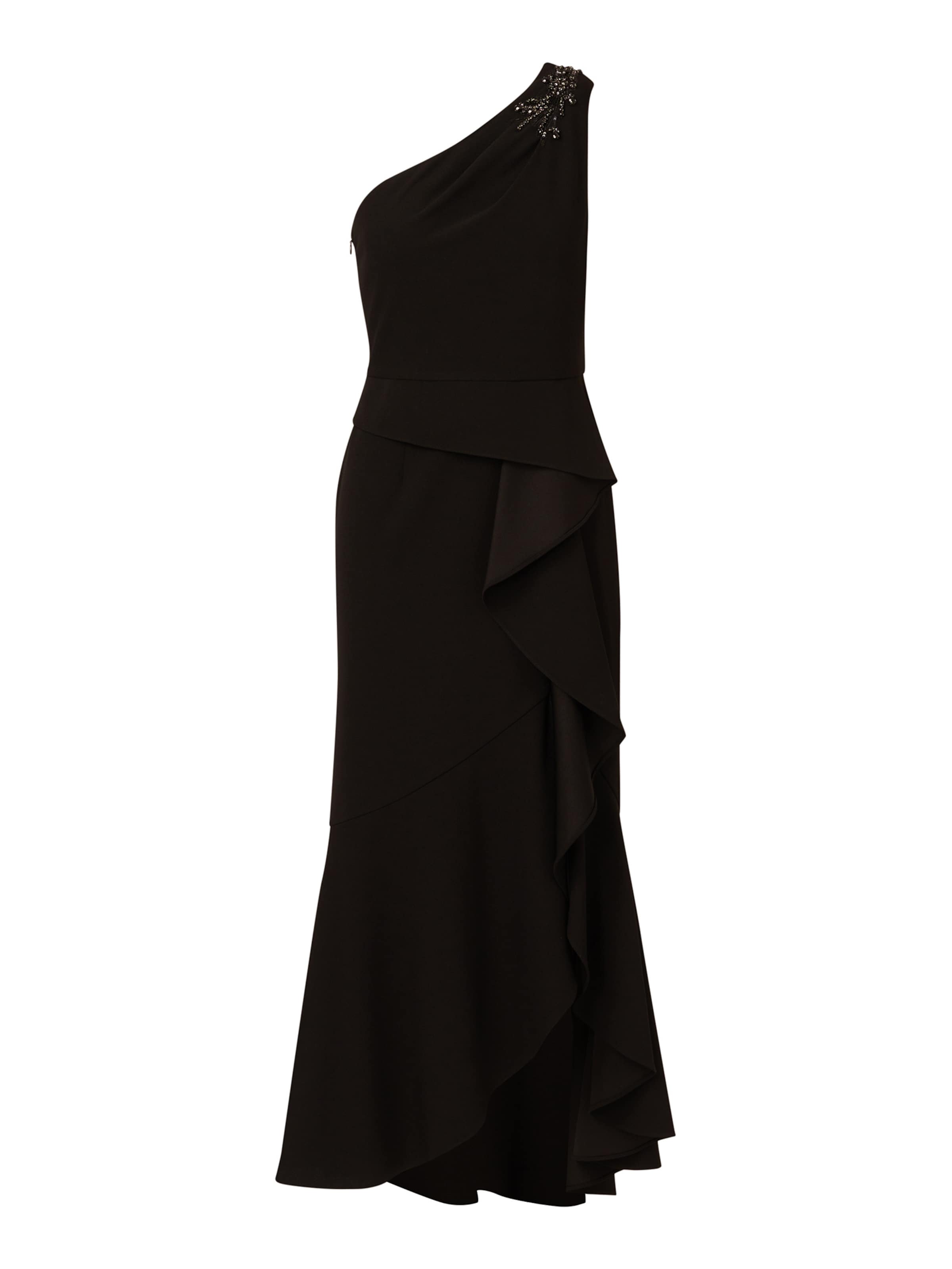 Adrianna Papell Abendkleid 'Beaded Knit Crepe Gown' in Schwarz: Vorderseite
