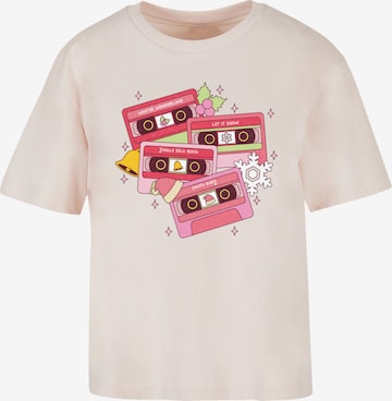 F4NT4STIC Shirt 'Christmas Retro Song' in Roze: voorkant