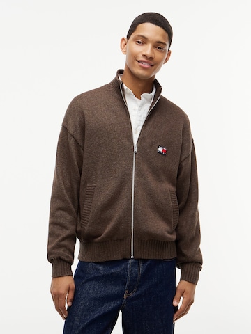 Tommy Jeans Knit cardigan 'Heritage' in Brown: front