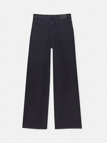 Pull&Bear Wide Leg Jeans in Schwarz