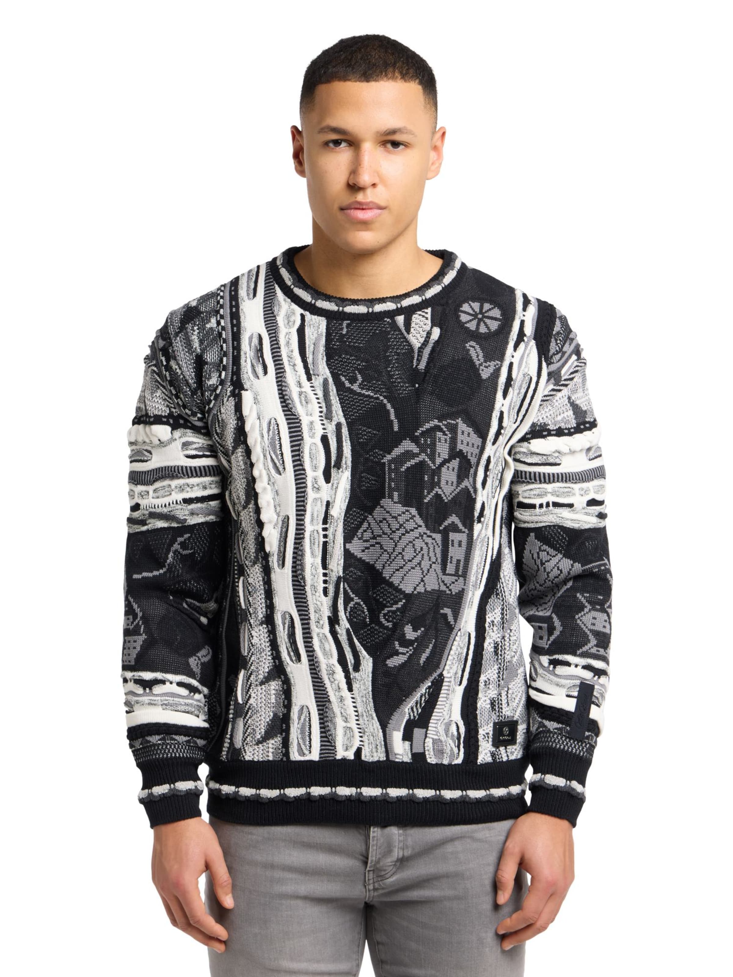 Carlo Colucci Pullover 'Eberhoefer' in Schwarz: Vorderseite