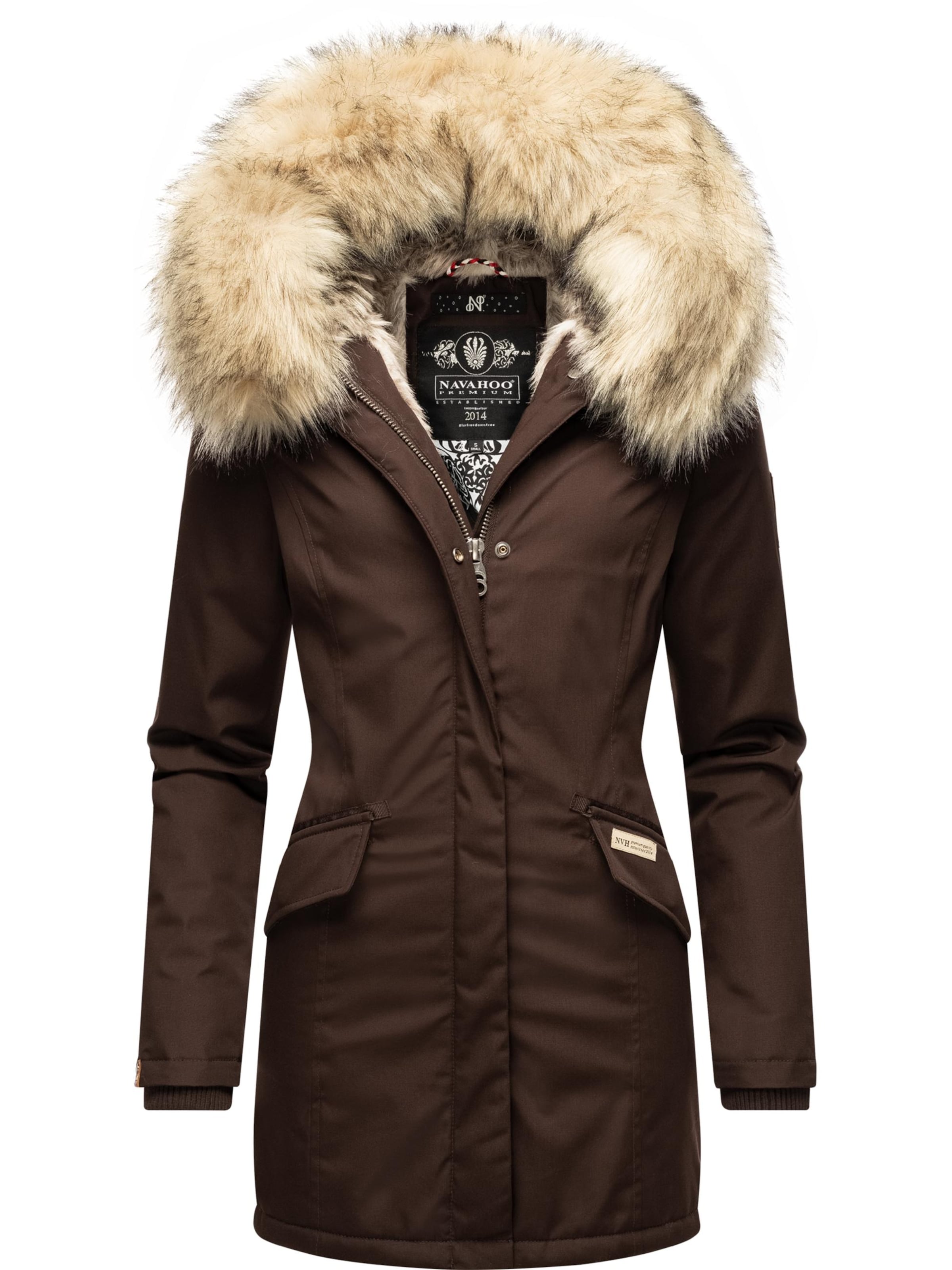 Manteau d’hiver 'Cristal' NAVAHOO en marron : devant