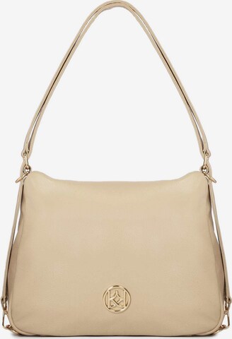 Kazar Crossbody Bag in Beige: front