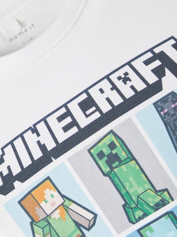 NAME IT Shirts 'Minecraft' i hvid