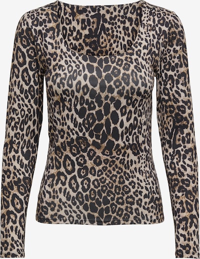 Marškinėliai iš ONLY, spalva – ruda / juoda / vilnos balta, Prekių apžvalga