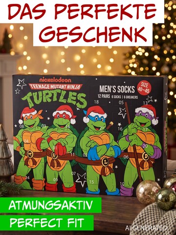 Teenage Mutant Ninja Turtles Socken 'Adventskalender mit 12 Paar'‌‌ in Mischfarben
