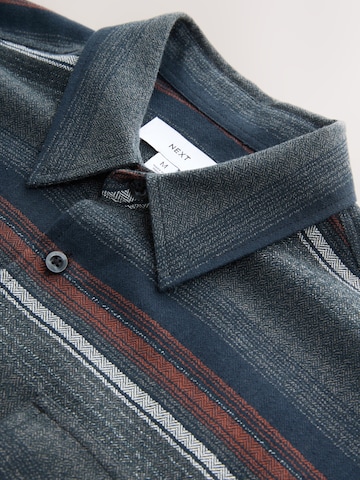 Next Regular fit Button Up Shirt in Grey