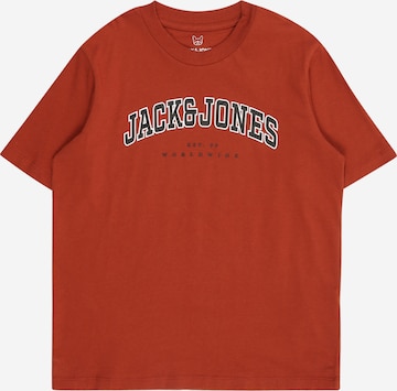 Jack & Jones Junior T-Shirt 'JJECALEB' in Braun: Vorderseite
