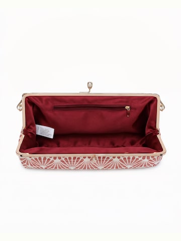 Borsa a mano 'Borsa a mano Kassandra Orlanda Plus - Chiusura fibbia, tessuto jacquard geometrico' di Kassandra in rosso