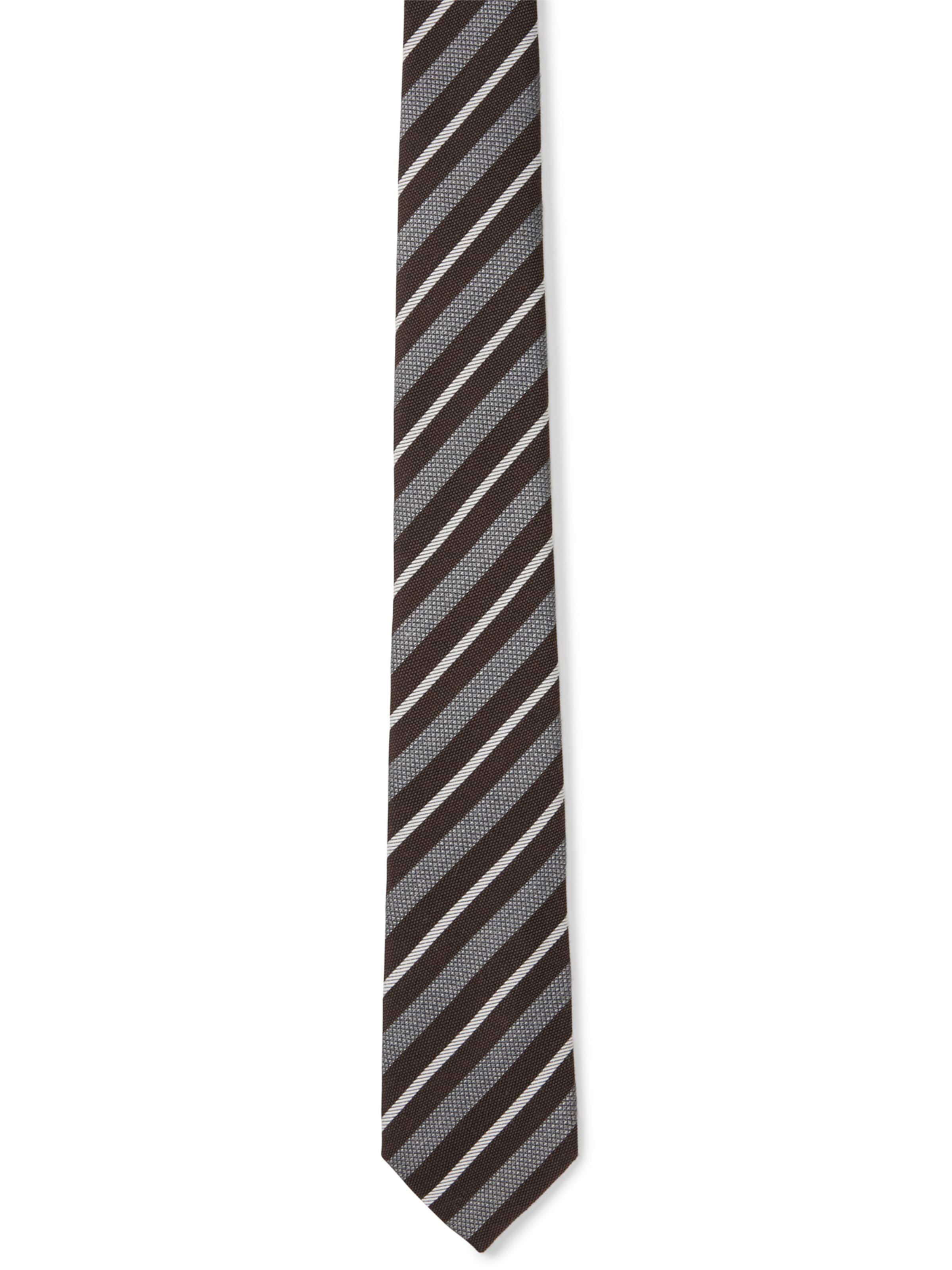 STRELLSON Cravate en marron / gris / blanc, Vue avec produit