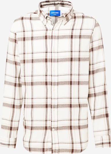 JACK & JONES Overhemd 'COZY' in de kleur Beige / Chocoladebruin / Wit, Productweergave