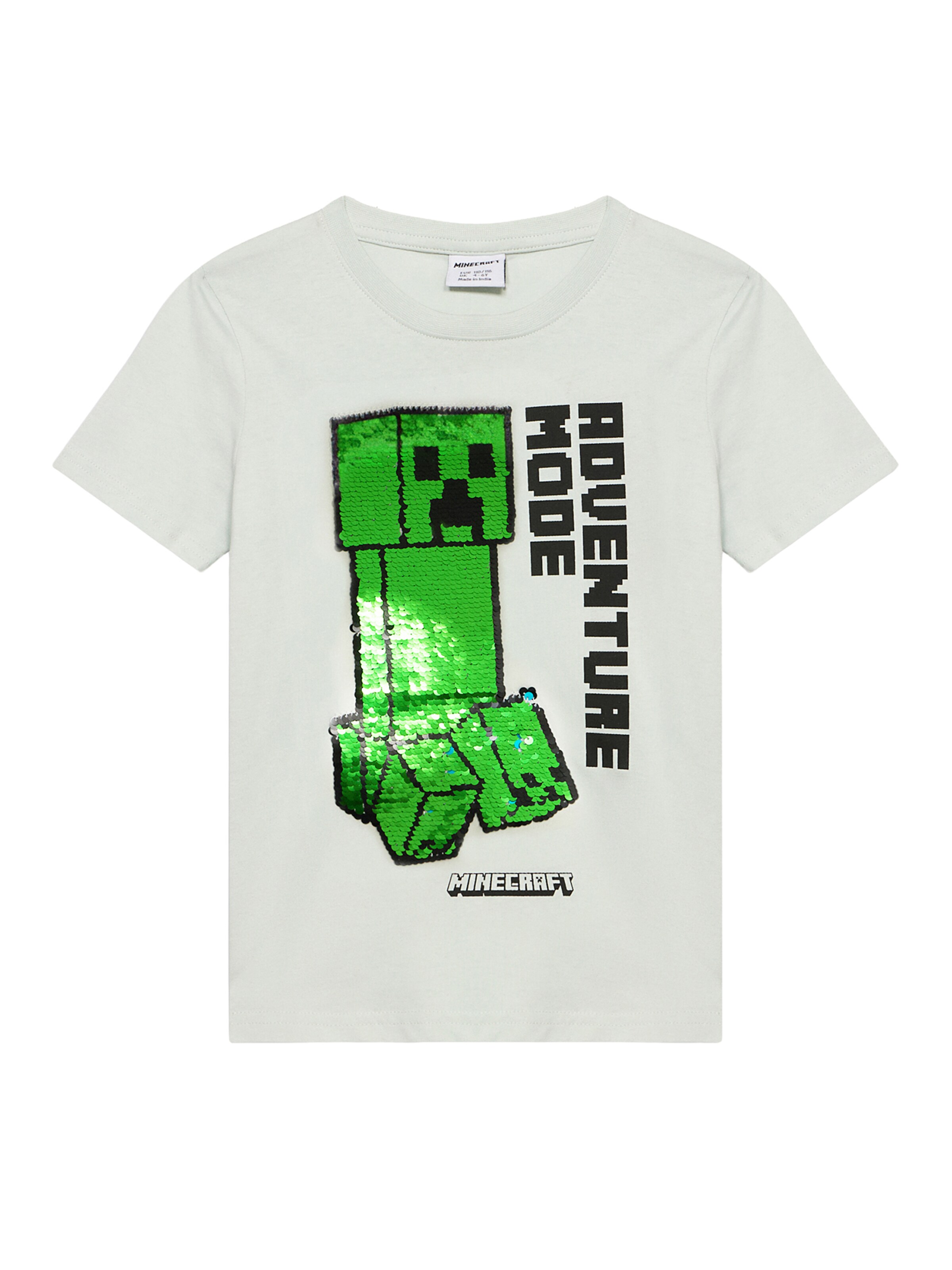 Lindex Shirt 'Minecraft' in Wit: voorkant