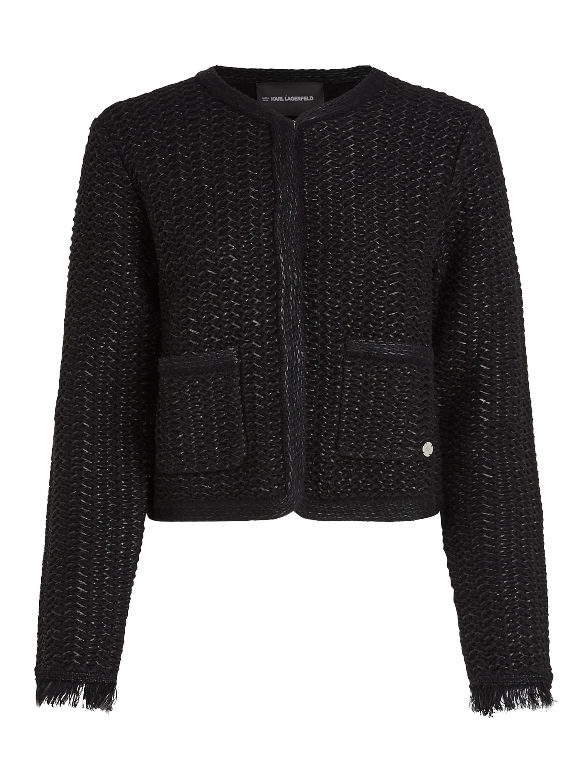 Karl Lagerfeld Вязаная кофта в Черный: спереди