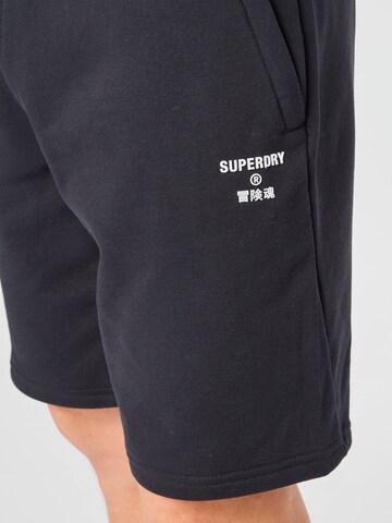 Regular Pantalon de sport Superdry en noir