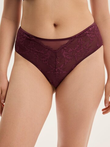 ESOTIQ - Panti 'Hipster Cloe, hohe Leibhöhe, florale Spitze, transparent' en marrón: frente
