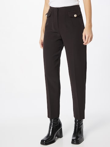 River Island Tapered Trousers with creases in Black: front