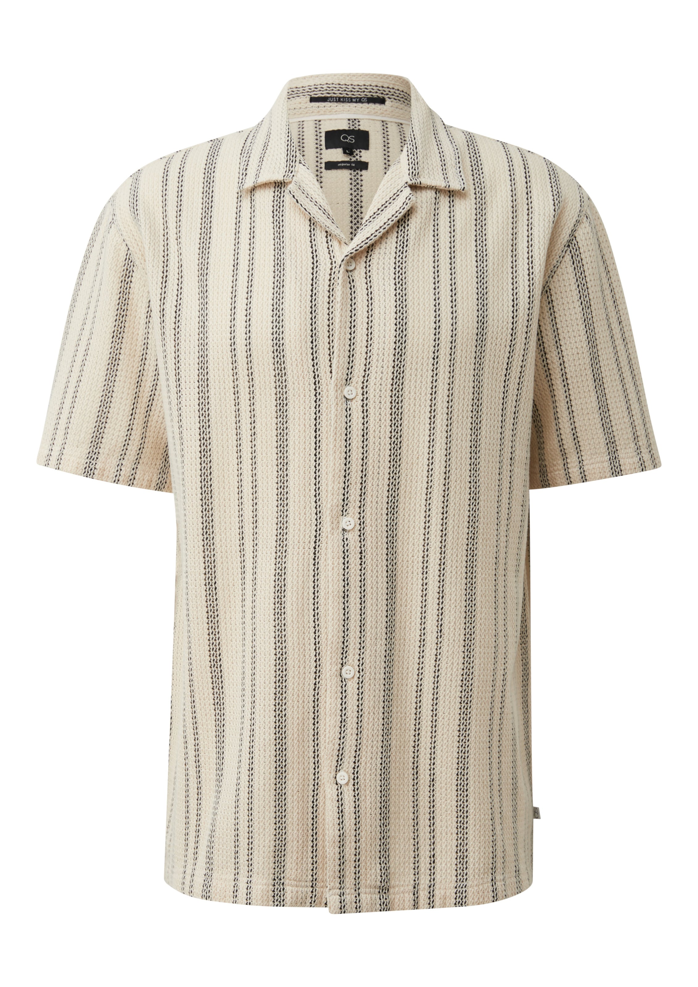 Coupe regular Chemise QS en beige : devant