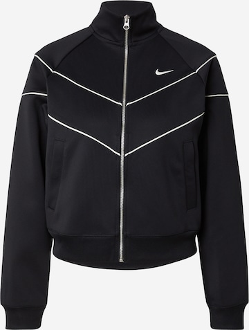 Nike Sportswear - Sudadera con cremallera en negro: frente