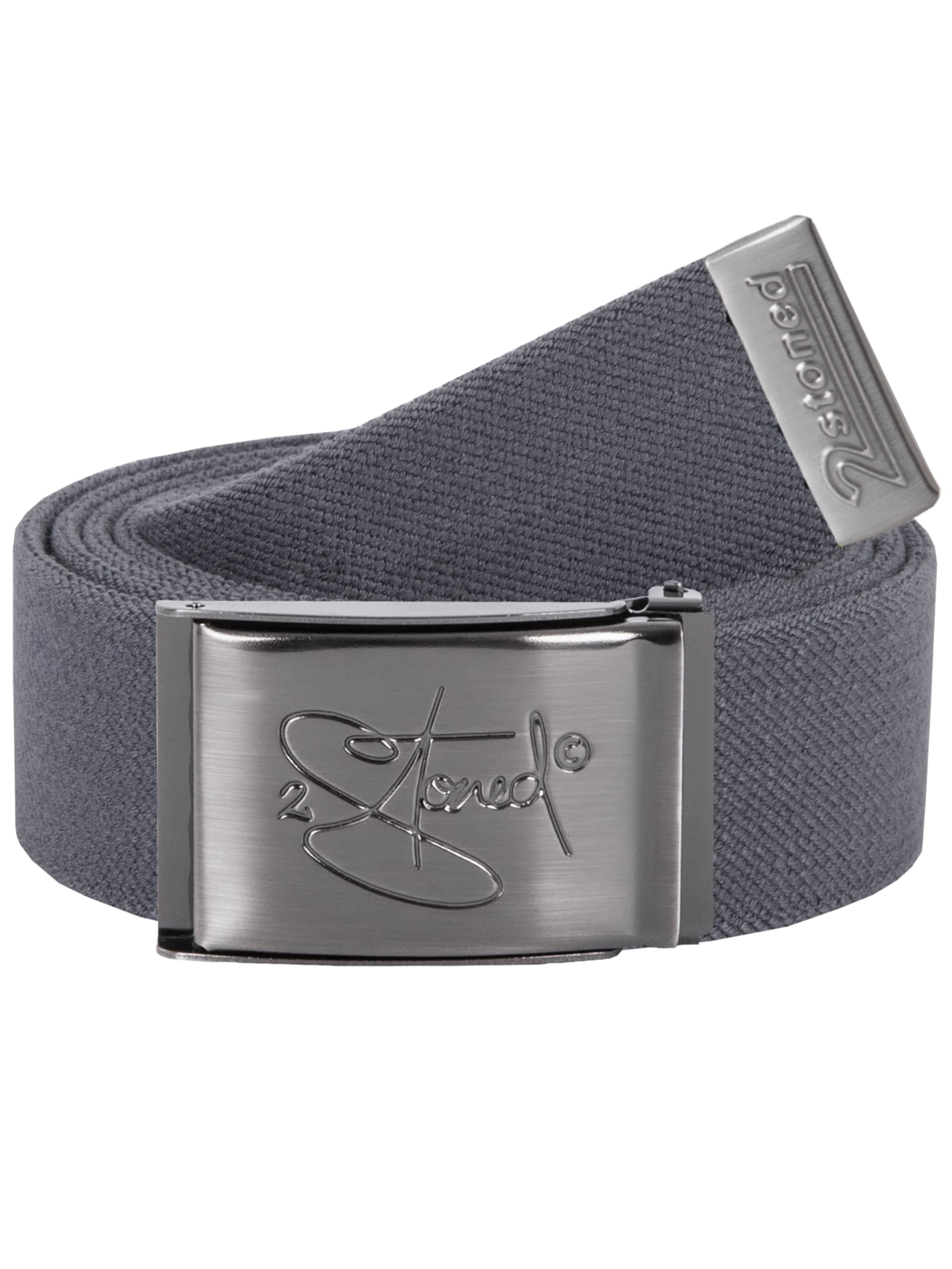 2Stoned Belt 'Stretch Classic Matt' in Grey: front