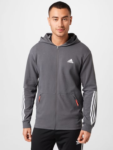 ADIDAS SPORTSWEAR Sports sweat jacket in Grey: front