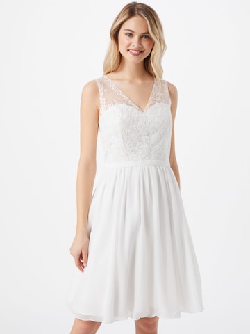 mascara Cocktail Dress in White: front