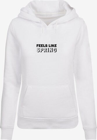 Merchcode Sweatshirt 'Spring - Feels like' in Weiß: predná strana