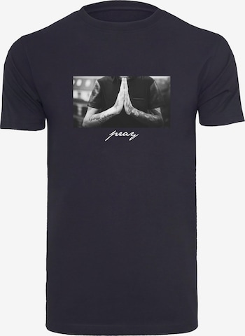 T-Shirt 'Pray' Mister Tee en bleu : devant