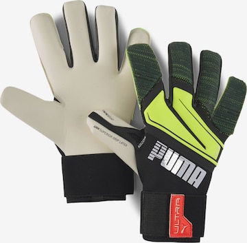 PUMA Athletic Gloves in Black: front