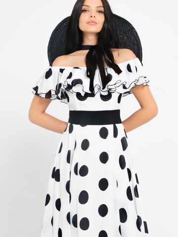 MATSOUR’I Cocktailkleid 'Scarlett Midi' in Weiß
