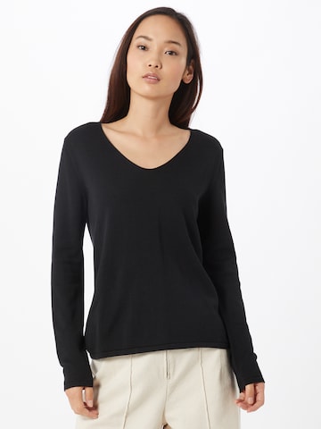 TOM TAILOR Sweater in Black: front