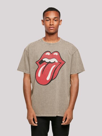 F4NT4STIC Shirt 'The Rolling Stones Zunge' in Braun: Vorderseite