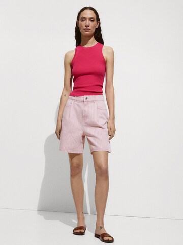 MANGO Knitted top 'KARL' in Pink