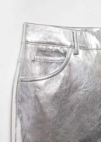 MANGO Wide Leg Hose in Silber