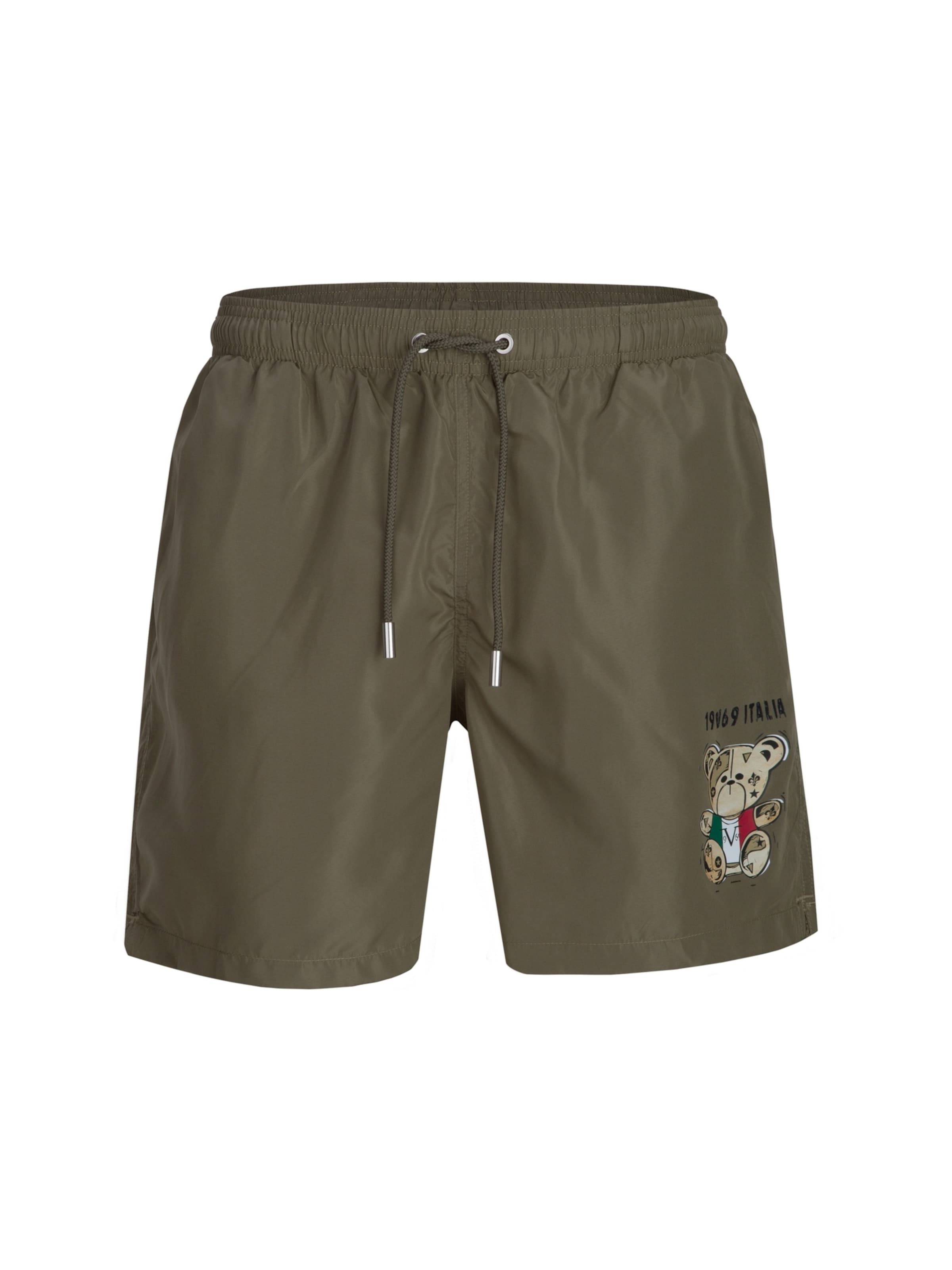 19V69 ITALIA Badeshorts 'Siro Italian Teddy' in Grün: Vorderseite