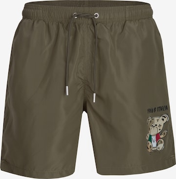 19V69 ITALIA Zwemshorts 'Siro Italian Teddy' in Groen: voorkant