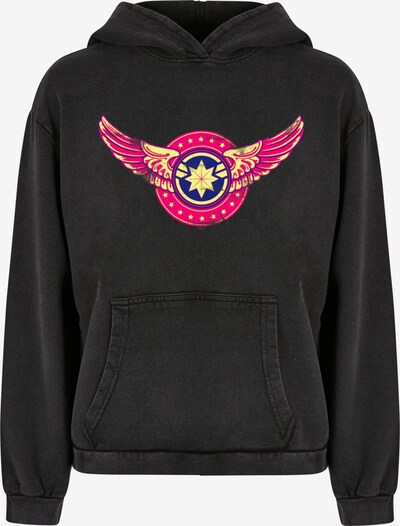 ABSOLUTE CULT Sweatshirt 'Captain Marvel - Movie Wings Patch' in ultramarinblau / gelb / pink / schwarz, Produktansicht