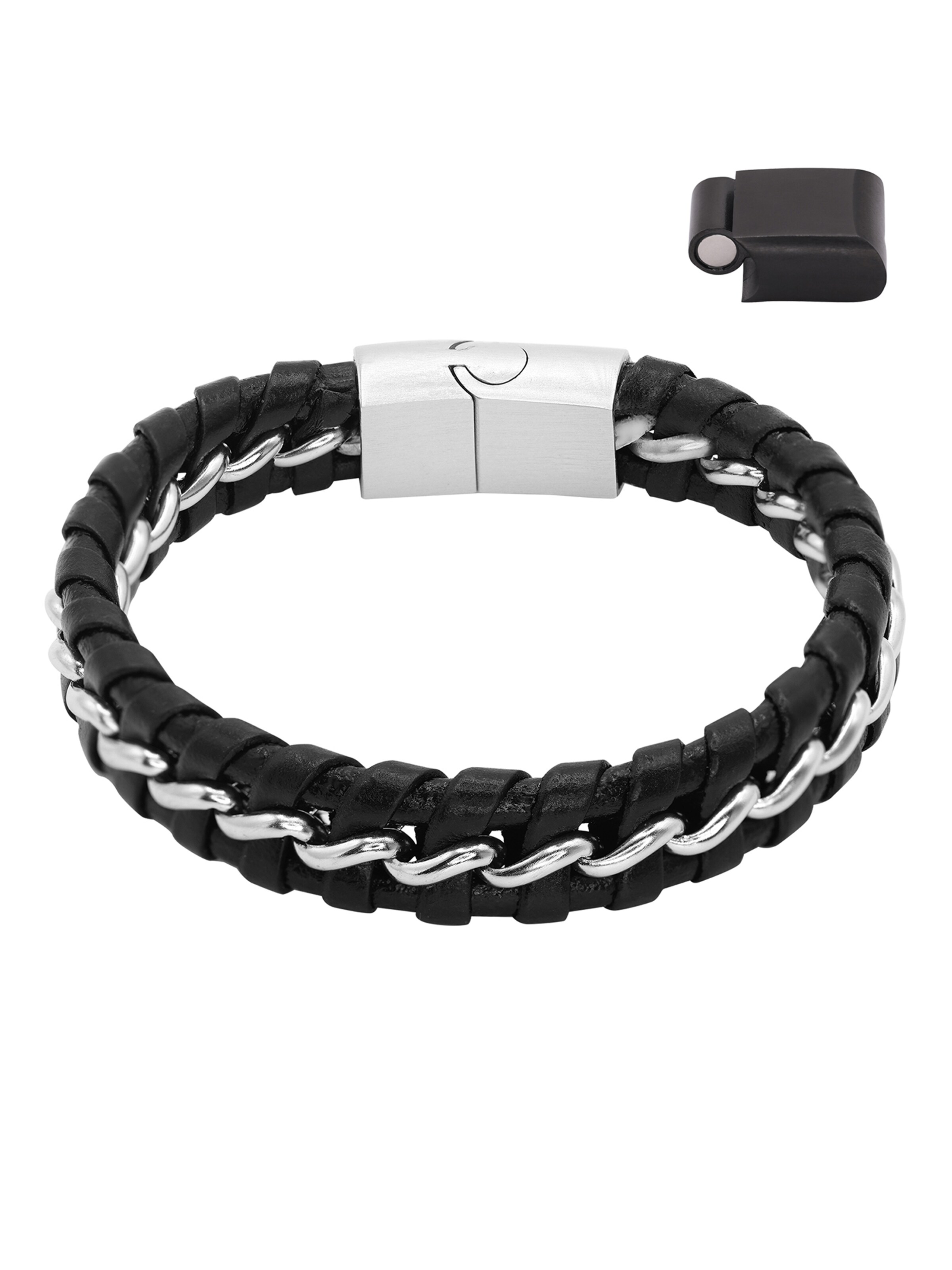 Heideman Armband 'Laurin' in Schwarz: Vorderseite