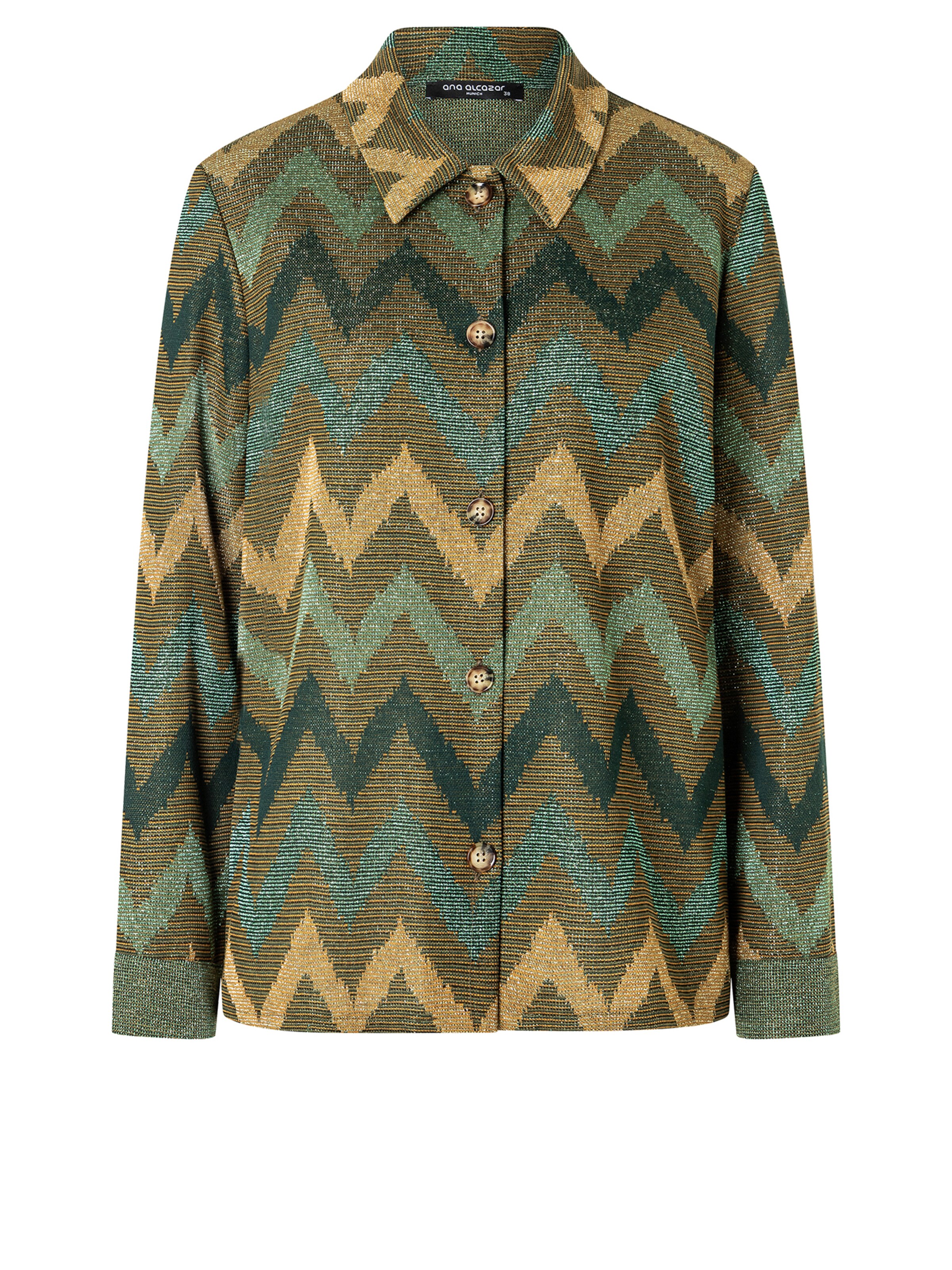 Ana Alcazar Blouse 'Avemi' in de kleur Bruin / Groen, Productweergave