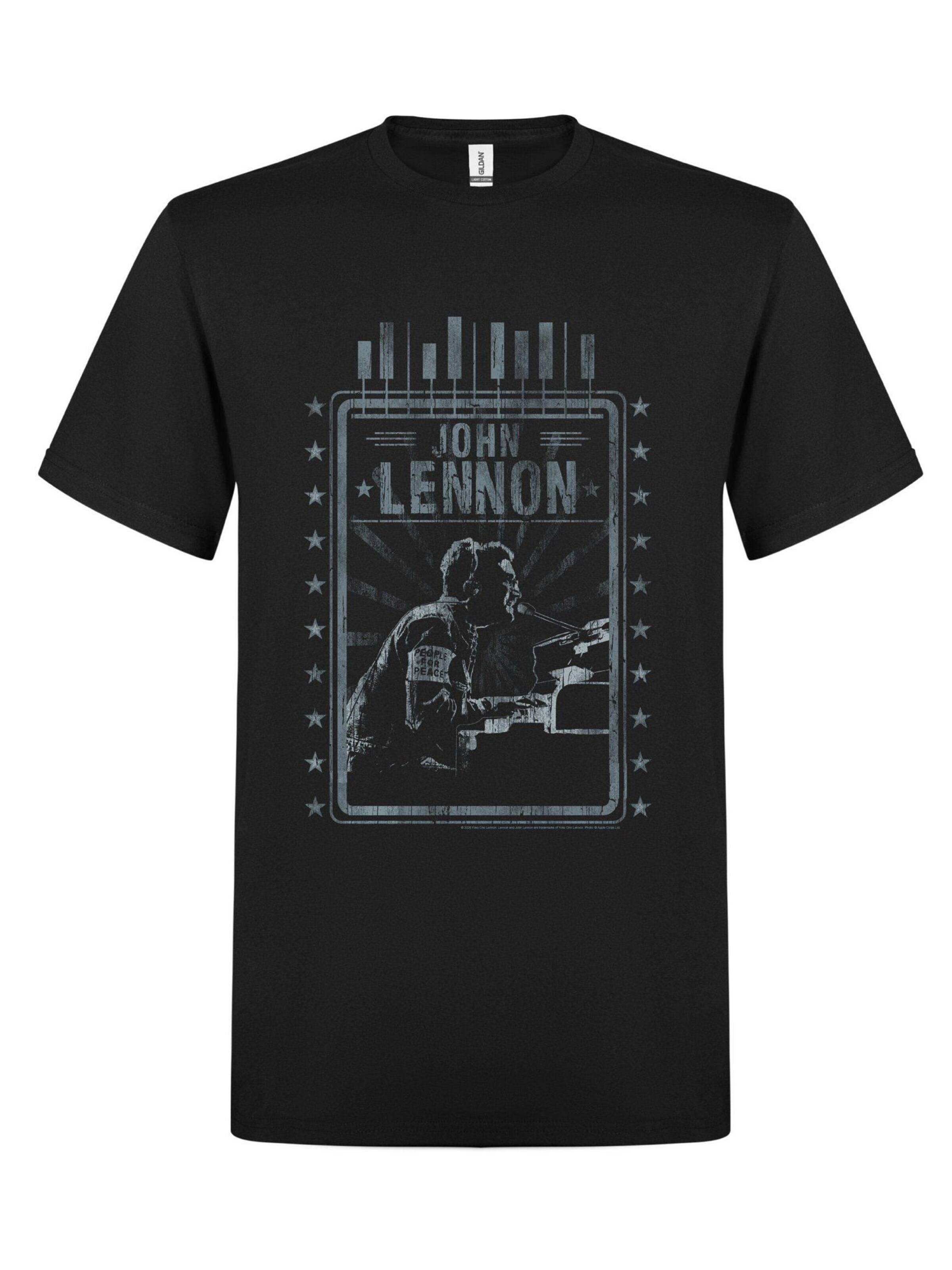 John Lennon Shirt 'John Lennon Piano T-Shirt' in Black: front