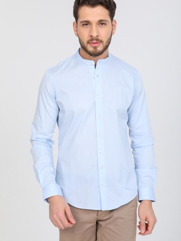Slim fit Camicia business 'Caravaggio' di 7Camicie in blu: frontale
