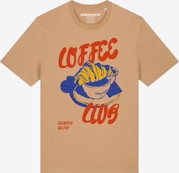 T-Shirt 'Coffee Club' Watapparel en beige : devant